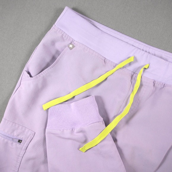 Figs Pants - FIGS Zamorra Jogger Women Scrub Pants L Work Medical Purple Yelllow Drawstring